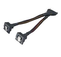 SATA Power Splitter 15 Pin SATA mannelijke naar 2 x SATA rechte hoek connectoren - thumbnail