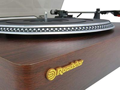 Roadstar TT-385BT-T Platenspeler met Bluetooth Transmitter (Line Out, Auto-Stop), houtkleuren