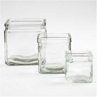 Creativ Company Vierkant glas, h: 5,5 cm, afm 5,5x5,5 cm, 12 stuk/ 1 doos - thumbnail