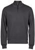 Tee Jays TJ5506 Ribbed Interlock Half Zip - Dark Grey (Solid) - XXL