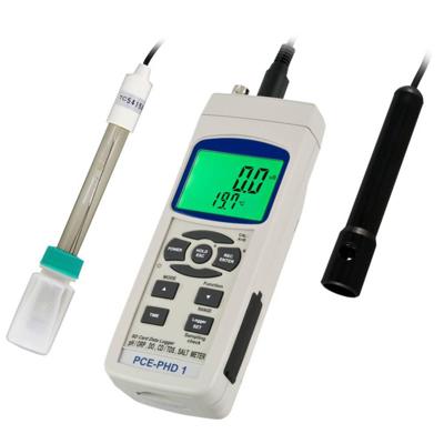 PCE Instruments Geleidbaarheidsmeter Saliniteit, Temperatuur, pH-waarde, Total dissolved solids (TDS), Geleidingsvermogen, Redox (ORP), O₂-verzadiging, Analyse