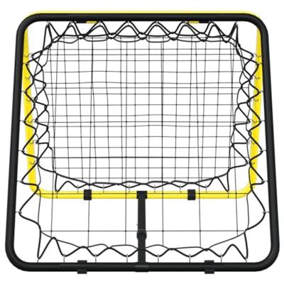 VidaXL Voetbalrebounder dubbelzijdig verstelbaar staal geel en zwart VidaXL Voetbalrebounder dubbelzijdig verstelbaar staal geel en zwart