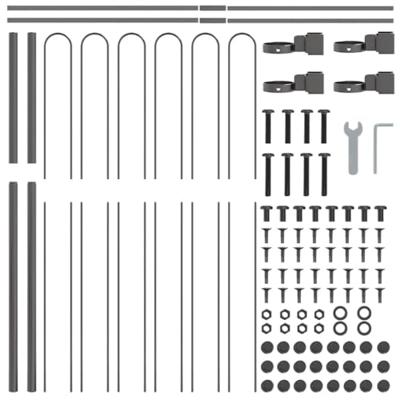 Tuinhek 4 pcs Grijs 6,8 x 1,5 m Poedercoating staal