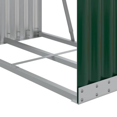 VidaXL Haardhoutopslag 80x45x190 cm gegalvaniseerd staal groen