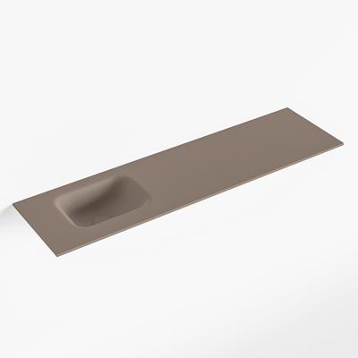 MONDIAZ LEX Smoke solid surface inleg wastafel voor toiletmeubel 110cm. Positie wasbak links