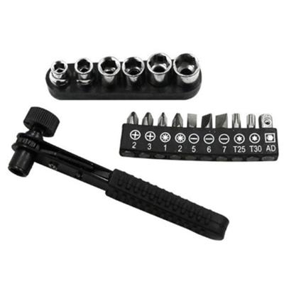 17 STKS/set Mini 1/4 inch drive hoofd mini Ratchet moersleutel schroevendraaier bit en socket