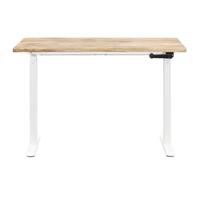 Bureau Homeworx zit/sta handmatig verstelbaar - mangohout/wit - 75/118x120x70 cm - thumbnail