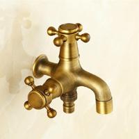 Koperen antieke Wasmachine kraan één punt twee paren één koude 4 punten kraan - thumbnail