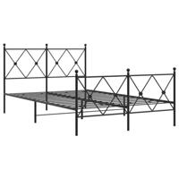 Bedframe met hoofd- en voeteneinde metaal zwart 120x190 cm - thumbnail