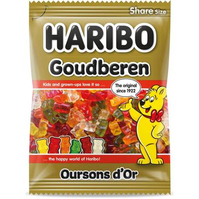 Haribo snoep goud beertjes, zak van 185 g