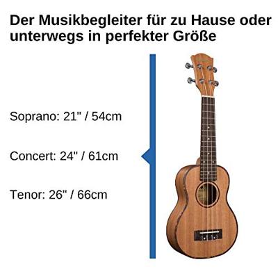 Cascha HH 2027 Premium Mahogany sopraan ukelele set (4-talig)