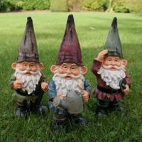 Farmwood Animals Tuinbeeld kabouter 11x7x24cm set a 3st - thumbnail