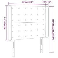 Hoofdbord met randen 83x16x118/128 cm stof blauw - thumbnail