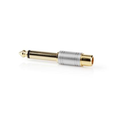 Audio-Adapter | 6,35 mm Male naar RCA Female | Metaal | Zilver - thumbnail