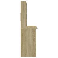 Bureau met schappen 102x45x148 bewerkt hout sonoma eikenkleur - thumbnail