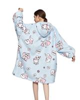 Draagbare deken met capuchon & mouwen - olifanten - thumbnail