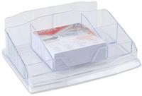 OFFICE products bureau organizer, inclusief notes, 6 vakken, transparant - thumbnail