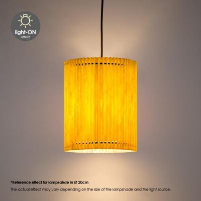 Papieren Gevouwen Lampenkap - Cilindrisch - Geel - ø20 x 24 cm - E27 fitting - Voor Tafellampen - Ontworpen voor woonkamer en eetkamer