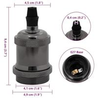 Lamphouders 2 st glanzend zwart E27 - thumbnail