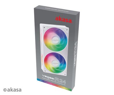 Akasa VEGAS A24 Computer behuizing, Processor Ventilator 12 cm Wit 1 stuk(s)