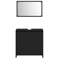 Badkamerkast Zwart Eiken 60 x 33 x 61 cm Bewerkt hout - thumbnail