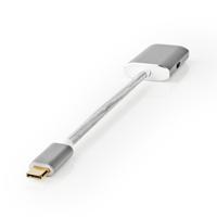 USB-Adapter | USB 3.2 Gen 1 | USB-C Male | Mini DisplayPort | 0.20 m | Rond | Verguld | Gebreid / Nylon | Zilver | Cover Window Box - thumbnail