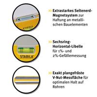 Stabila Waterpas,Vgroef 1V1H1x45°libel magn.25cm - 16672 - thumbnail