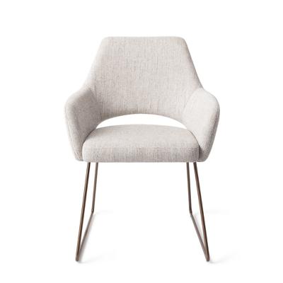 Jesper Home Eetkamerstoel 'Yanai' Slide Rose Gold, kleur Pigeon