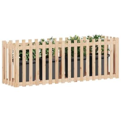 VidaXL Plantenbak verhoogd met hekontwerp 200x50x70 cm grenenhout VidaXL Plantenbak verhoogd met hekontwerp 200x50x70 cm grenenhout