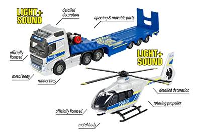 Majorette Volvo Truck + Airbus H135/H145 politiehelikopter Kant-en-klaar model Bedrijfswagen (model)