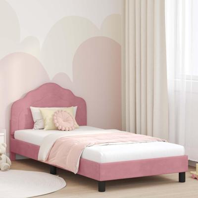 Bedframe voor kinderen met hoofdbord Roze 80 x 200 cm Fluweel