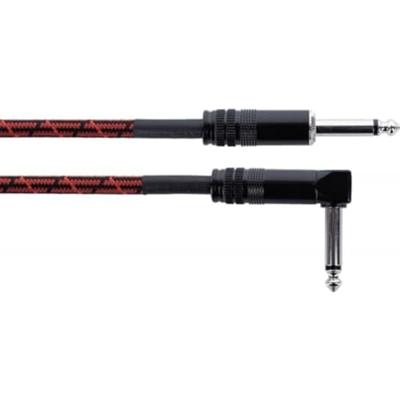 Cordial 14784 Jackplug Instrumenten Aansluitkabel [1x Jackplug male 6,3 mm (mono) - 1x Jackplug male 6,3 mm (mono)] 3 m Zwart, Rood Textielmantel