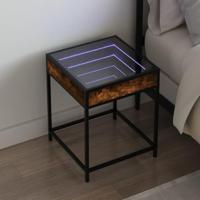 Nachtkastje met Infinity LED 40x40x51 cm gerookt eikenkleurig - thumbnail