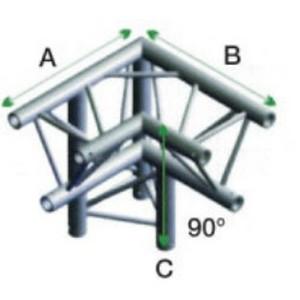 Showtec FT30 Driehoek truss 013 3-weg hoek 90g apex down