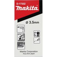 Makita Accessoires Metaalboor hss-co Lengte 70mm Nuttige lengte 39mm Diameter 3,5mm - D-17332 - thumbnail