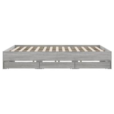 Bedframe met lades bewerkt hout grijs sonoma eiken 160x200 cm