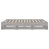 Bedframe met lades bewerkt hout grijs sonoma eiken 160x200 cm - thumbnail