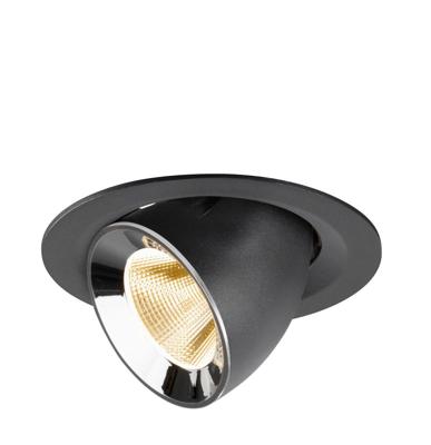 SLV InbouwspotNuminos Gimble M zwart/chroom 2700K - 20gr - 1009543