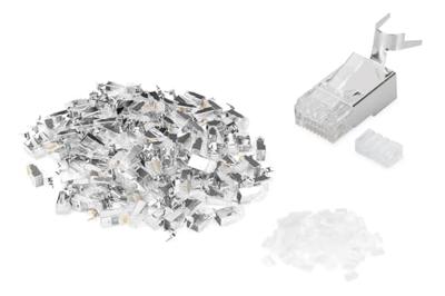 Digitus AK-219604-100 Digitus modulaire stekker voor ronde kabel, CAT 6A, afgeschermd - 100 stuks. AK-219604-100 RJ45, stekker Aantal polen (sensoren) 8P8C Digitus AK-219604-100 Digitus modulaire stekker voor ronde kabel, CAT 6A, afgeschermd - 100 stuks. AK-219604-100 RJ45, stekker Aantal polen (sensoren) 8P8C