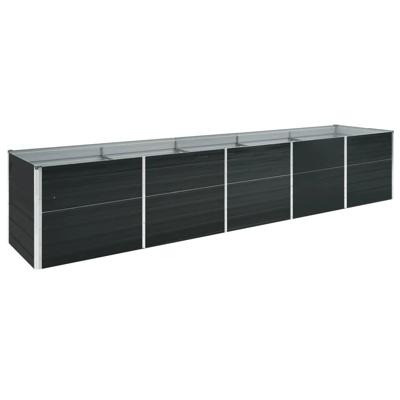 VidaXL Plantenbak verhoogd 400x80x77 cm gegalvaniseerd staal antraciet VidaXL Plantenbak verhoogd 400x80x77 cm gegalvaniseerd staal antraciet