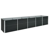 VidaXL Plantenbak verhoogd 400x80x77 cm gegalvaniseerd staal antraciet - thumbnail