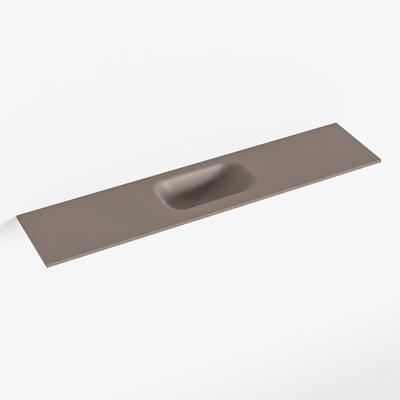 MONDIAZ EDEN Smoke solid surface inleg wastafel voor toiletmeubel 100cm. Positie wasbak midden