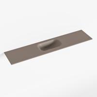 MONDIAZ EDEN Smoke solid surface inleg wastafel voor toiletmeubel 100cm. Positie wasbak midden - thumbnail