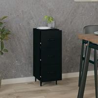 Dressoir 34,5x34x90 cm bewerkt hout zwart - thumbnail