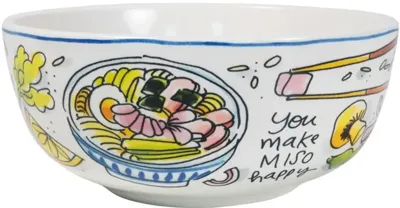 Blond Amsterdam schaal aardewerk have a rice day 15.5x6.5cm multi