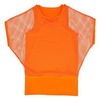 Oranje T-shirt Met Visnet Top - thumbnail