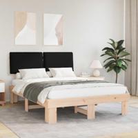 Bedframe met Gevoerd Hoofdgedeelte Zwart 140 x 200 cm - thumbnail