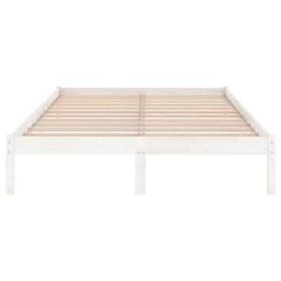 Bedframe massief grenenhout wit 150x200 cm UK King