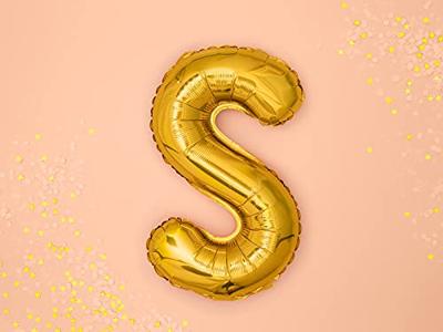 Folieballon Goud Letter &apos;S&apos; - 35cm