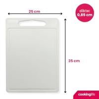 Cookinglife Snijplankenset met sapgeul 35 x 25 x 0.85 cm - Wit - 2 stuks - thumbnail